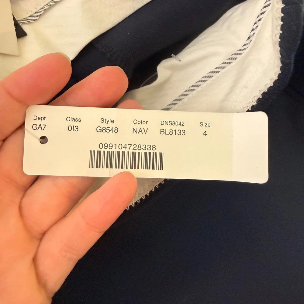 NWT J.Crew Edie Navy Blue Straight Leg Career‎ Trouser Pants Size 4